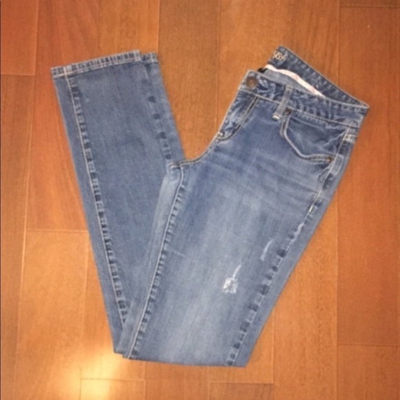 Amethyst Jeans Denim - New Women's Amethyst Distressed Straight Leg Blue Jeans